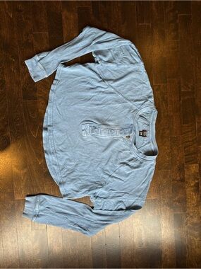 BDG Light Blue Long Sleeve Henley Top